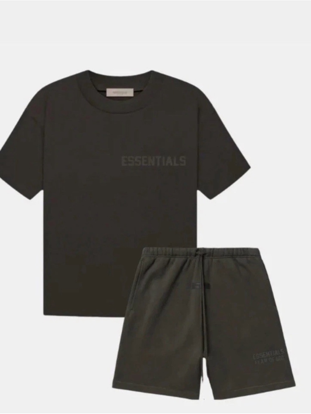 ESSENTIALS OFF BLACK Tee and Shorts Set